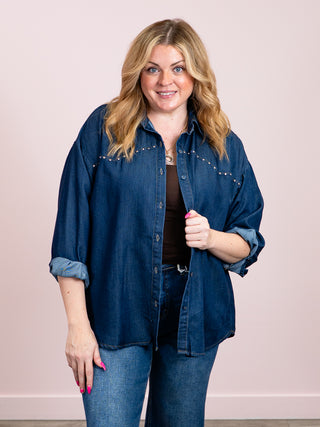 *NEW* Rodeo Rebel Collared Denim Shirt | Denim