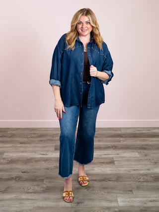 *NEW* Rodeo Rebel Collared Denim Shirt | Denim