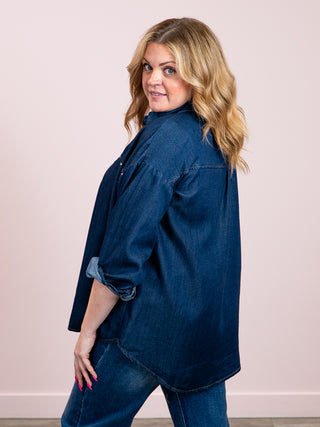 *NEW* Rodeo Rebel Collared Denim Shirt | Denim