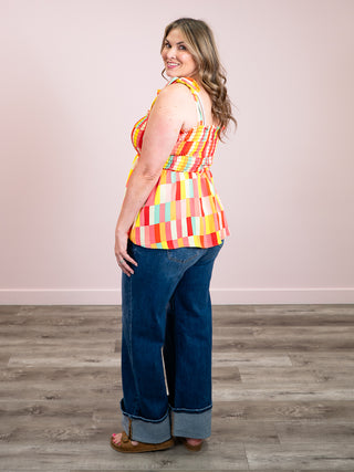 *NEW* Lake Dayz Babydoll Tank | Coral & Yellow