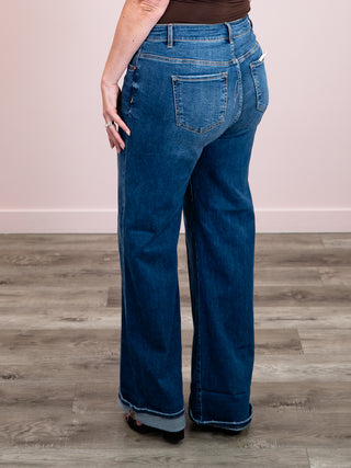 *NEW* Risen | High Waist Ankle Wide Jeans | Dark Wash | Alamo