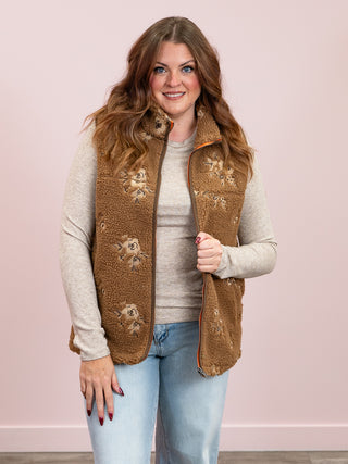 RD Style | Viola Front Zip Vest | Caramel & Beige