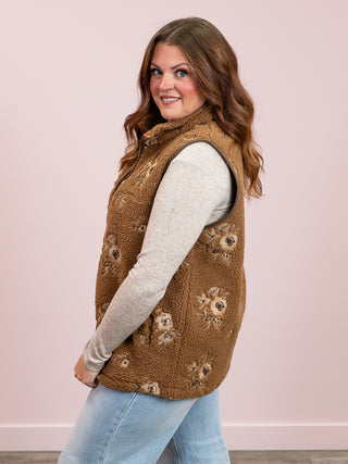 RD Style | Viola Front Zip Vest | Caramel & Beige