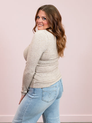 DEX | Effortless Long Sleeve Crewneck | Light Heather Taupe