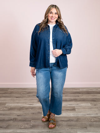 *NEW* Rodeo Rebel Collared Denim Shirt | Denim