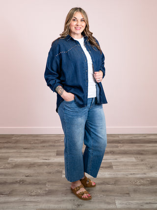 *NEW* Rodeo Rebel Collared Denim Shirt | Denim