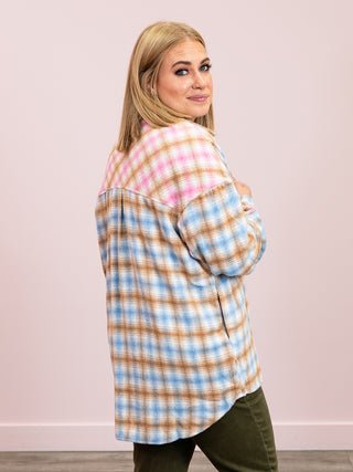 Alabama Plaid Shacket | Pink & Blue Combo