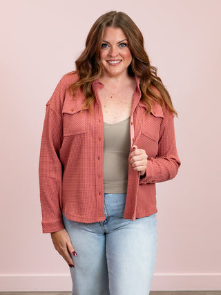 Room 34 | Darla Thermal Knit Top | Brick