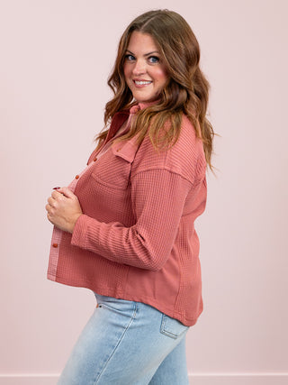 Room 34 | Darla Thermal Knit Top | Brick