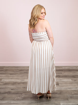 *NEW* Summer Shores Strapless Midi Dress | Brown