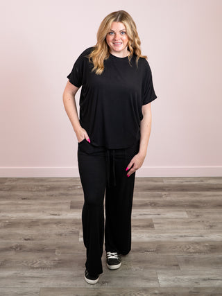 *NEW* The Scottie Ribbed Top & Pants Set | Black
