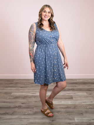 *NEW* Beverly Button Dress | Nautical Navy