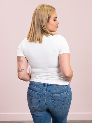 DEX | Classic Ribbed Tee | White