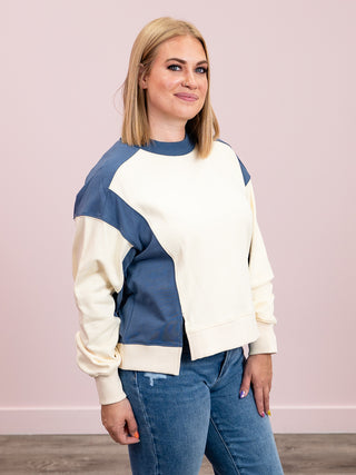 Brianna Colourblock Sweatshirt | Pineapple & Navy