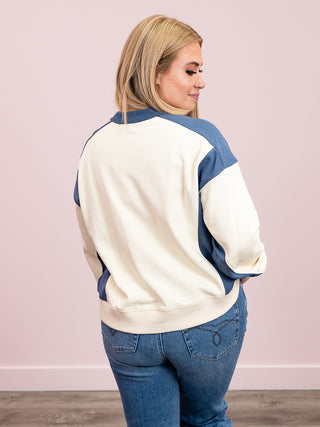Brianna Colourblock Sweatshirt | Pineapple & Navy