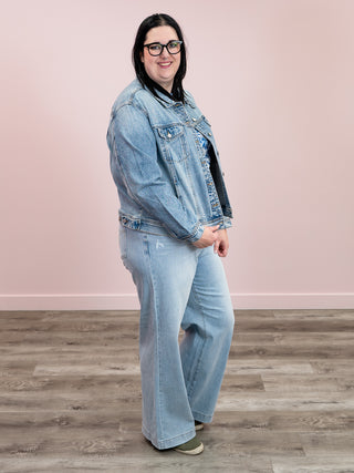 Judy Blue | Rigid Magic Boyfriend Jacket | Mid Wash | Maxx