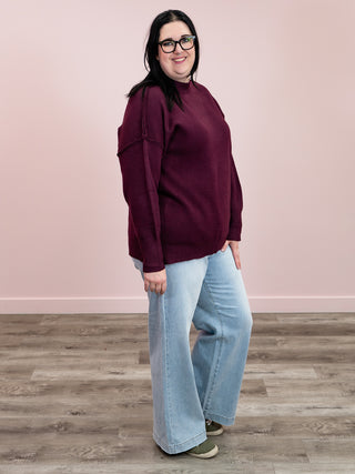 Aurora Cozy Sweater | Burgundy