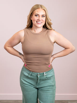 *NEW* DEX | Ava Ribbed Tank | Dusty Rose