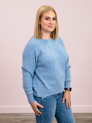 Dasha Ribbed Sweater | Blue