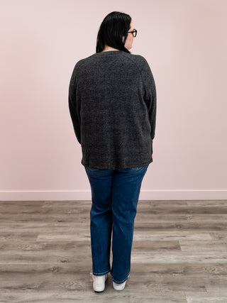 Kutcher Oversized Henley Sweater | Black