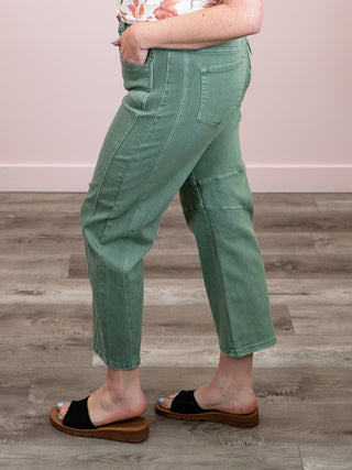 *NEW* Denver Barrel Denim Pants | Olive
