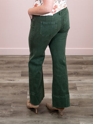 *NEW* Colson Mid Rise Denim Pants | Dark Olive