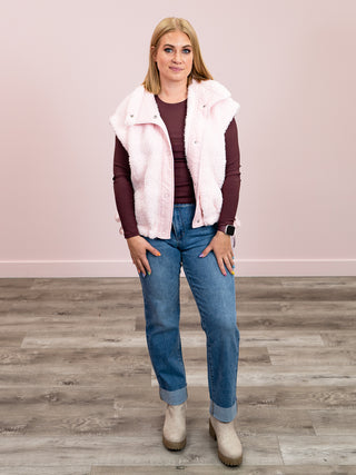 *NEW* Alaska Oversized Faux Fur Vest | Pink
