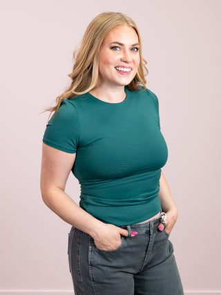 *NEW* Second Skin | Roxi Short Sleeve Top | Dark Green