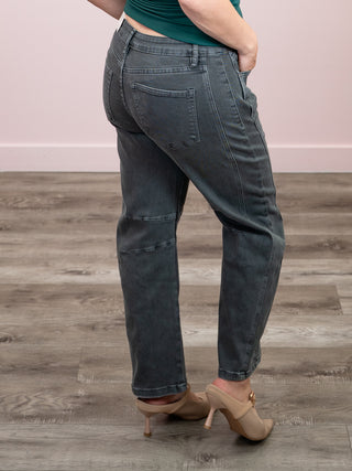 *NEW* Denver Barrel Denim Pants | Ash Black