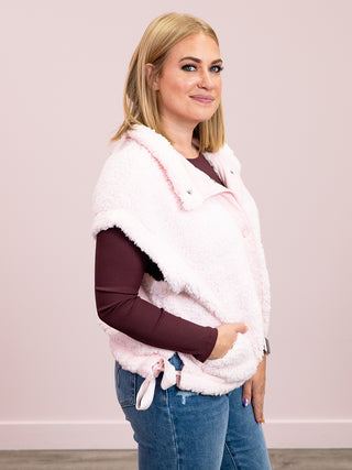 *NEW* Alaska Oversized Faux Fur Vest | Pink