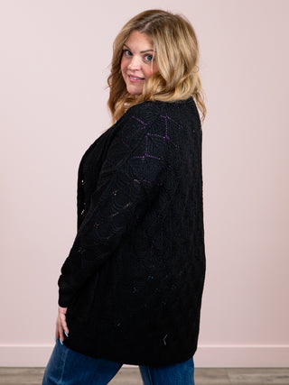 *NEW* Open Knit Cardigan | Black