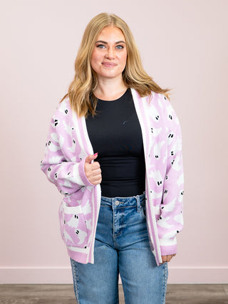 *NEW* Pocket Cardigan | Lilac Ghosts