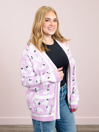 *NEW* Pocket Cardigan | Lilac Ghosts