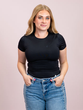 *NEW* Second Skin | Roxi Short Sleeve Top | Black