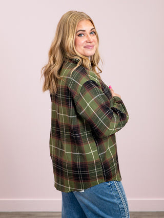 *NEW* Finley Plaid Button Up | Olive & Brown