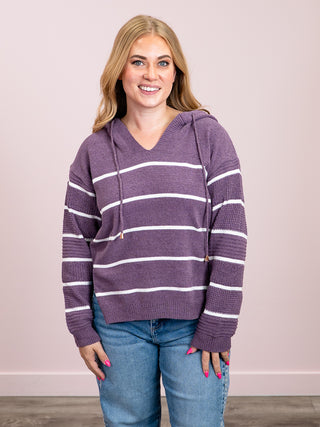 *NEW* Maddie Striped Hoodie | Purple