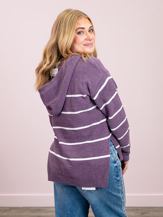 *NEW* Maddie Striped Hoodie | Purple