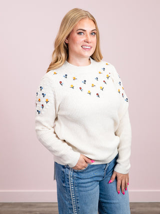 *NEW* Micro Flower Sweater | Ivory