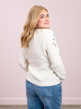 *NEW* Micro Flower Sweater | Ivory
