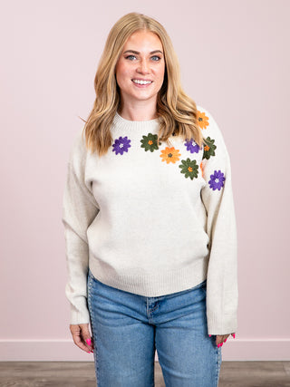 *NEW* Fall Floral Sweater | Beige
