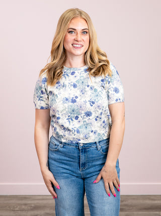 *NEW* Nightingale Short Sleeve Knit Top | Blue