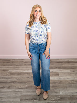 *NEW* Nightingale Short Sleeve Knit Top | Blue