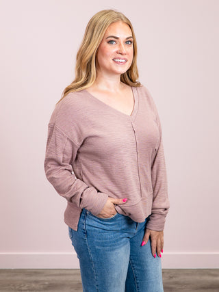 *NEW* DEX | Helen Long Sleeve Pullover | Dusty Rose