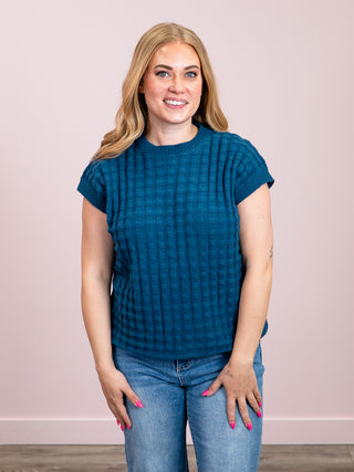 *NEW* Kelly Knitted Top | Teal