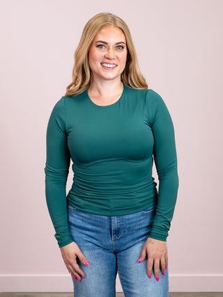 *NEW* Second Skin | Hira Long Sleeve Top | Dark Green