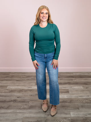 *NEW* Second Skin | Hira Long Sleeve Top | Dark Green