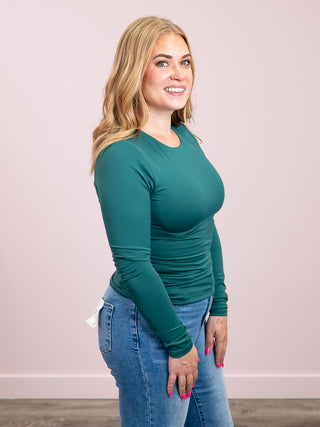 *NEW* Second Skin | Hira Long Sleeve Top | Dark Green
