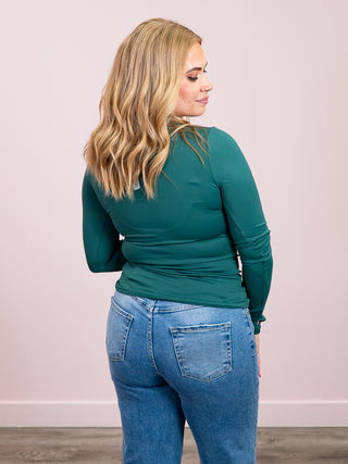 *NEW* Second Skin | Hira Long Sleeve Top | Dark Green