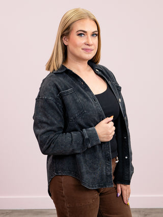 DEX | Amber Soft Denim Jacket | Washed Black