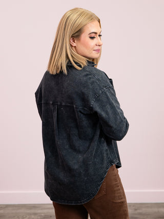DEX | Amber Soft Denim Jacket | Washed Black